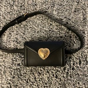 Black leather Fanny pack purse